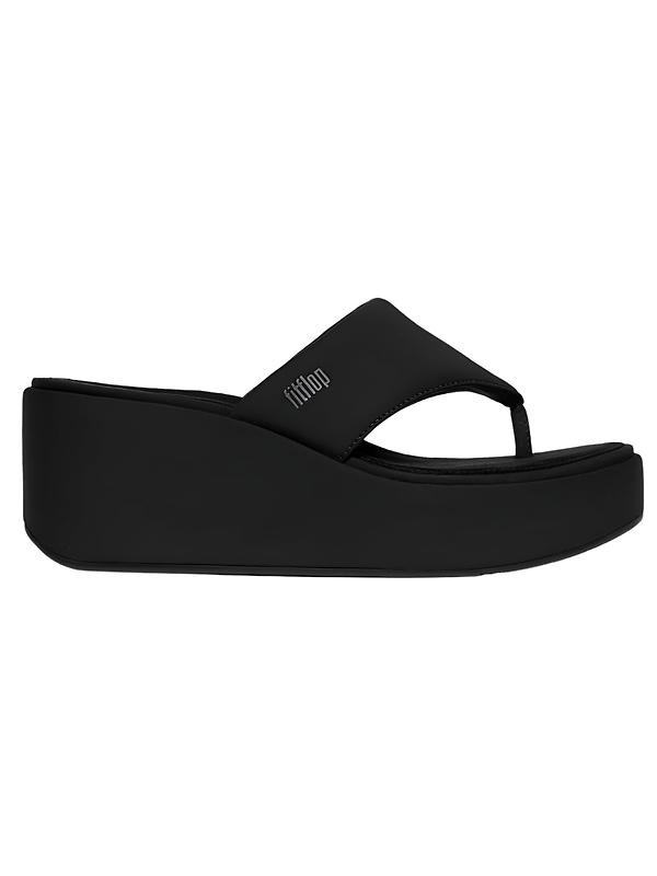 FitFlop Women's PLATFFORMS Wedge Toe-Post Sandals - Black Image 1