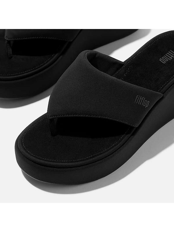 FitFlop Women's PLATFFORMS Wedge Toe-Post Sandals - Black Image 3