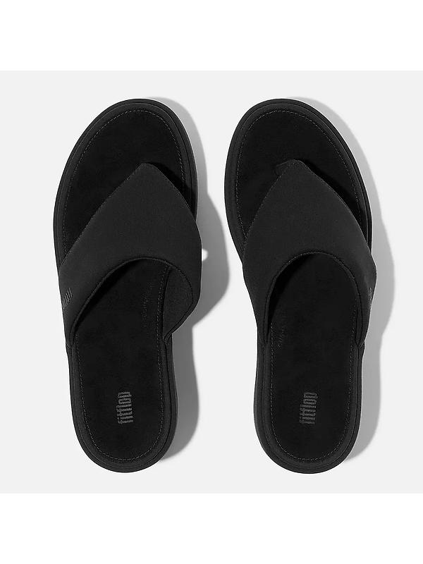 FitFlop Women's PLATFFORMS Wedge Toe-Post Sandals - Black Image 4