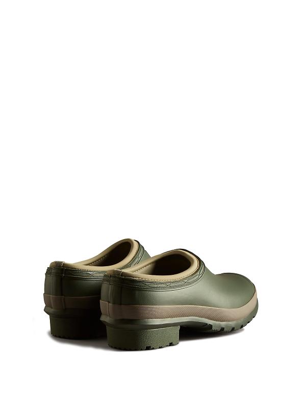 Hunter Men's Gardener Neoprene Lined Clogs - Dark Olive/Clay Image 5