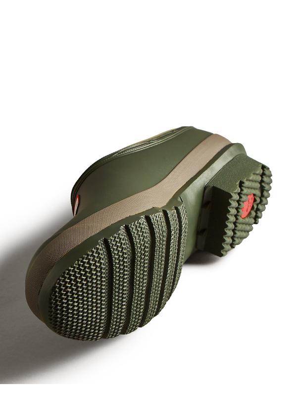 Hunter Men's Gardener Neoprene Lined Clogs - Dark Olive/Clay Image 3