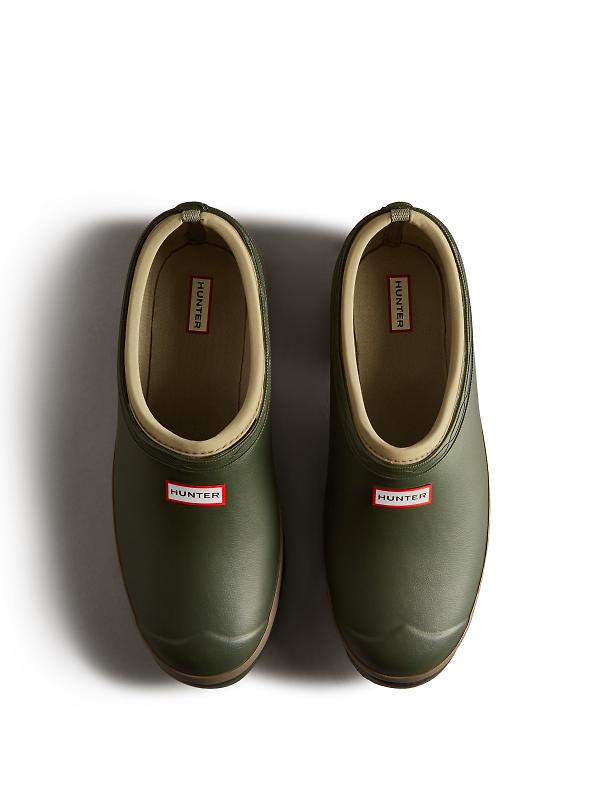 Hunter Men's Gardener Neoprene Lined Clogs - Dark Olive/Clay Image 2