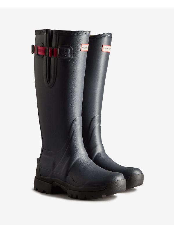 Hunter Women's Balmoral Adjustable Neoprene Wellington Boots - Navy Image 2