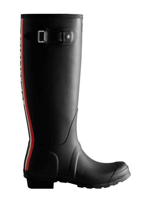 Hunter Women's Tri-colour Logo Backstrap Tall Wellington Boots - Black Product Image