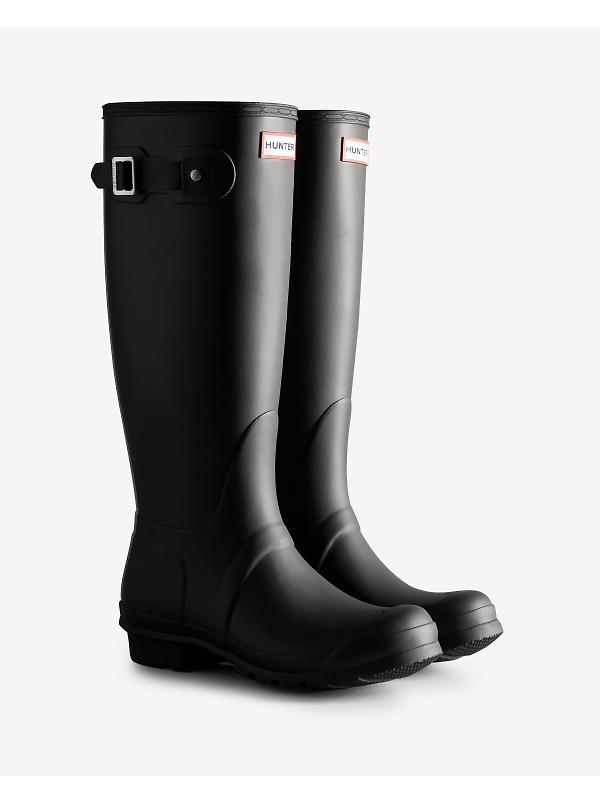Hunter Women's Tri-colour Logo Backstrap Tall Wellington Boots - Black Image 3