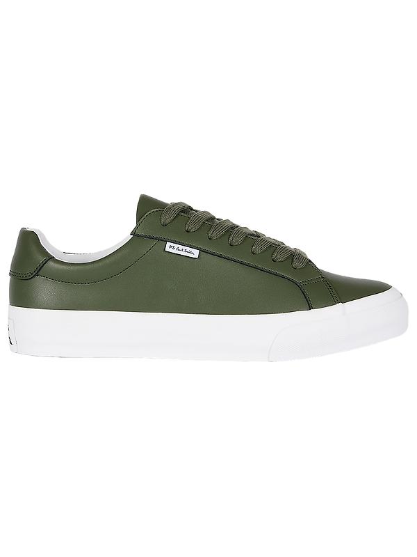 PS By Paul Smith Men's Coated Leather Amos Trainers - Khaki Image 1