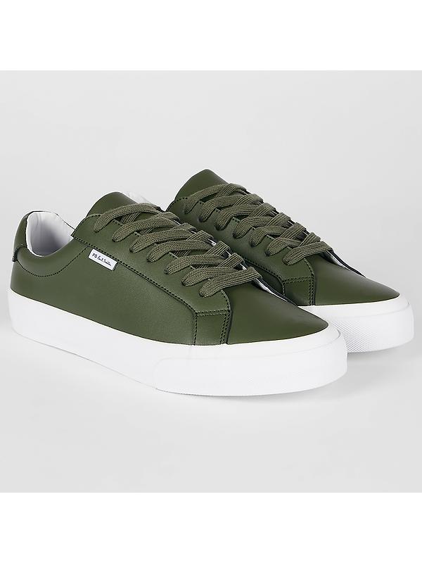 PS By Paul Smith Men's Coated Leather Amos Trainers - Khaki Image 4