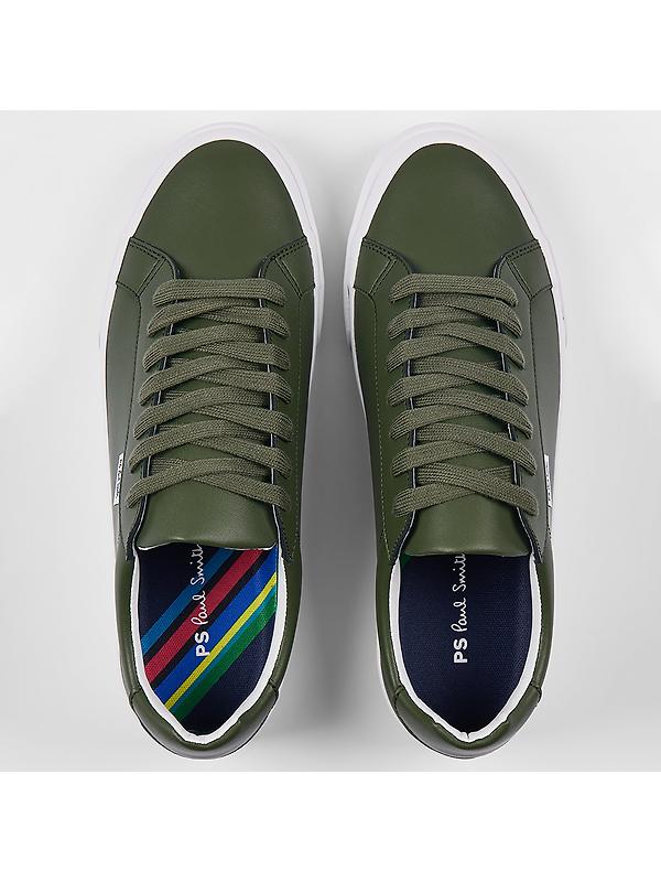 PS By Paul Smith Men's Coated Leather Amos Trainers - Khaki Image 5