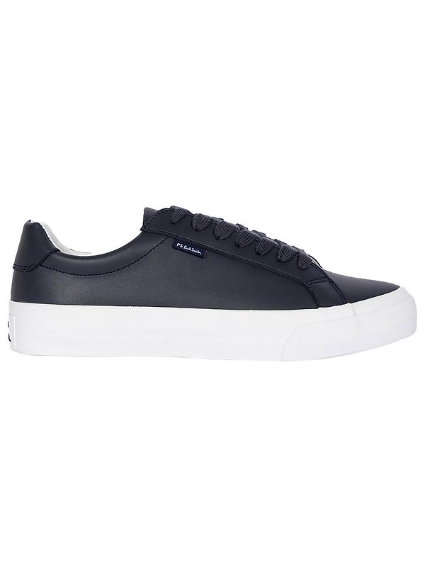 PS By Paul Smith Men's Coated Leather Amos Trainers - Dark Navy Image 1