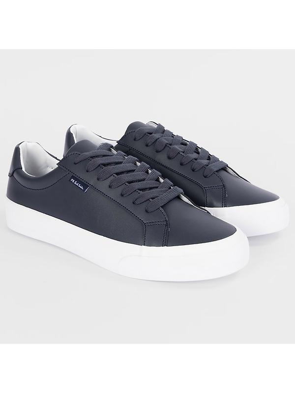 PS By Paul Smith Men's Coated Leather Amos Trainers - Dark Navy Image 4