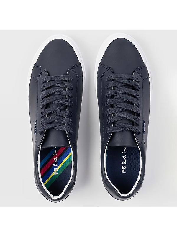PS By Paul Smith Men's Coated Leather Amos Trainers - Dark Navy Image 5