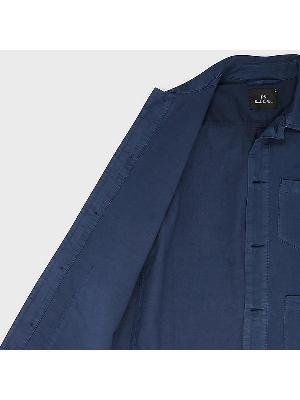 PS By Paul Smith Men's Cotton-Linen Work Jacket - Navy Image 4