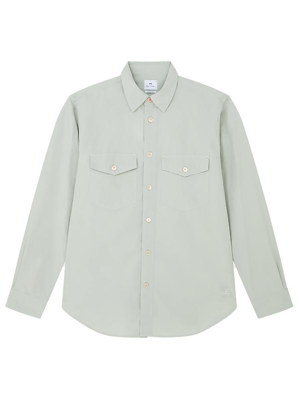 Product image of PS By Paul Smith Men's Cotton-Poplin Overshirt - Green