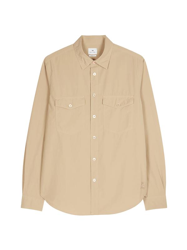 Product image of PS By Paul Smith Men's Cotton-Poplin Overshirt - Light Tan