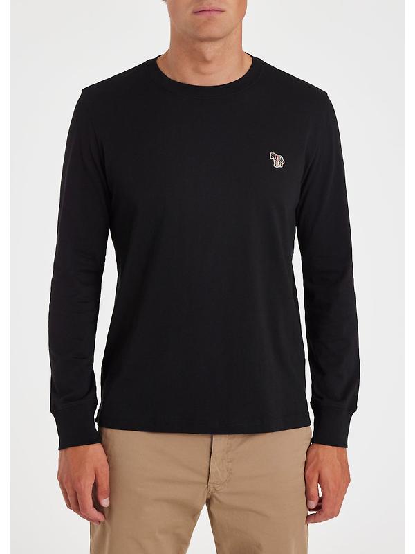 PS By Paul Smith Men's Cotton Zebra Logo Long-Sleeve T-Shirt - Black Image 2