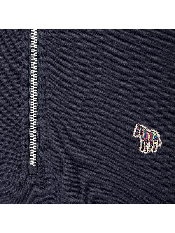 PS By Paul Smith Men's Cotton Zebra Logo Zip-Neck Sweatshirt - Navy Image 5