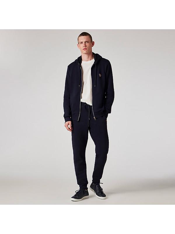 PS By Paul Smith Men's Cotton Zip-Front Zebra Logo Hoodie - Dark Navy Image 3