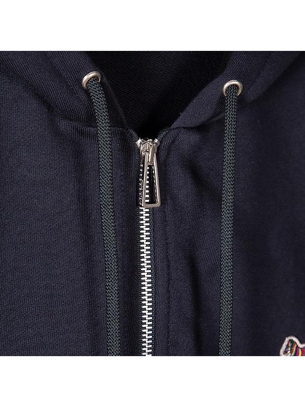 PS By Paul Smith Men's Cotton Zip-Front Zebra Logo Hoodie - Dark Navy Image 6