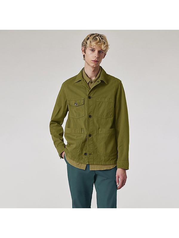 PS By Paul Smith Men's Garment-Dye 'Broad Stripe Zebra' Cotton Work Jacket - Khaki Image 2