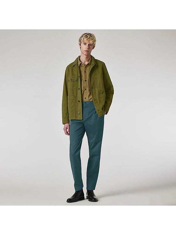 PS By Paul Smith Men's Garment-Dye 'Broad Stripe Zebra' Cotton Work Jacket - Khaki Image 3