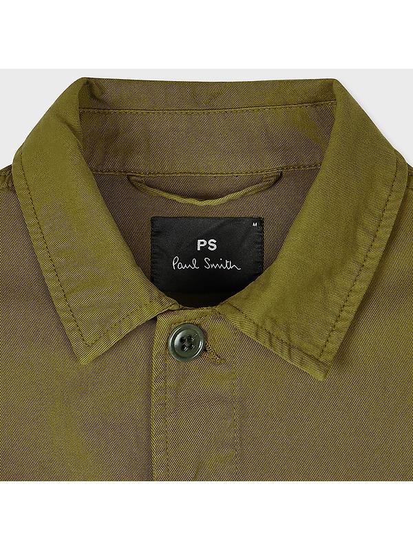 PS By Paul Smith Men's Garment-Dye 'Broad Stripe Zebra' Cotton Work Jacket - Khaki Image 5