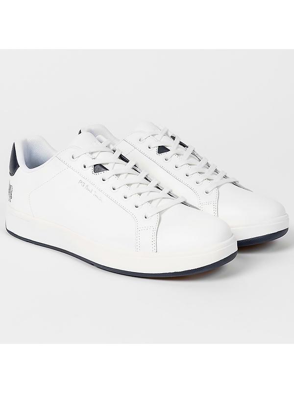 PS By Paul Smith Men's Leather Albany Zebra Trainers - White Image 2