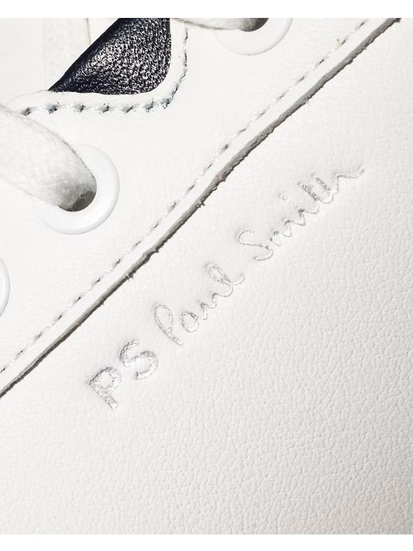 PS By Paul Smith Men's Leather Albany Zebra Trainers - White Image 4