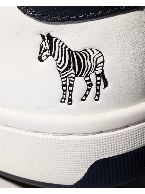PS By Paul Smith Men's Leather Albany Zebra Trainers - White Image 5
