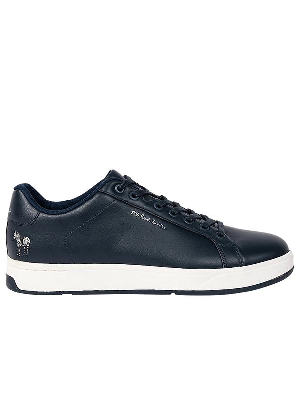Product image of PS By Paul Smith Men's Leather 'Albany' 'Zebra' Trainers - Navy