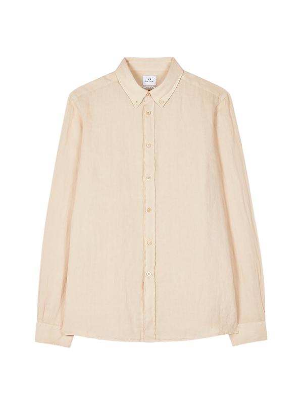 Product image of PS By Paul Smith Men's Linen Button-Down Collar Shirt - Ecru