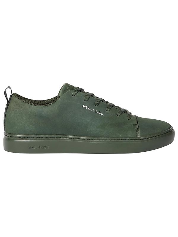 Product image of PS By Paul Smith Men's Nubuck Leather Lee Trainers - Dark Green