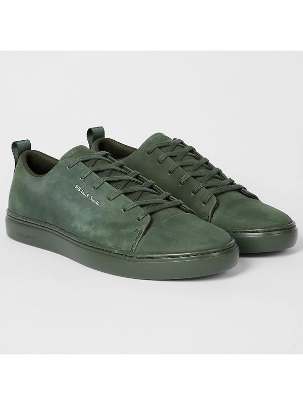 PS By Paul Smith Men's Nubuck Leather Lee Trainers - Dark Green Image 2