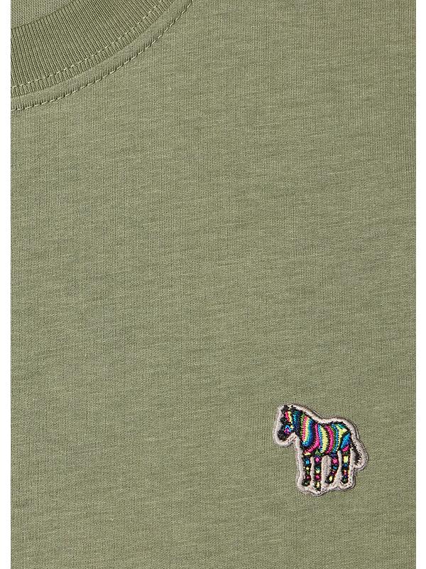 PS By Paul Smith Men's Organic Cotton Zebra Logo T-Shirt - Washed Green Image 2