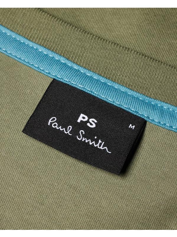 PS By Paul Smith Men's Organic Cotton Zebra Logo T-Shirt - Washed Green Image 3