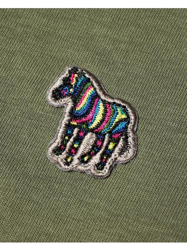 PS By Paul Smith Men's Organic Cotton Zebra Logo T-Shirt - Washed Green Image 4