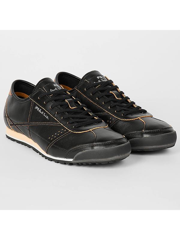 PS By Paul Smith Men's 'Mestre' Leather Trainers - Black Image 2