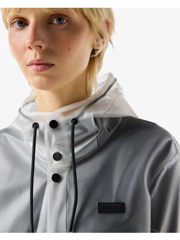 Hunter Unisex Downpour Izzy Pu Hooded Jacket - Clear Matte Image 8