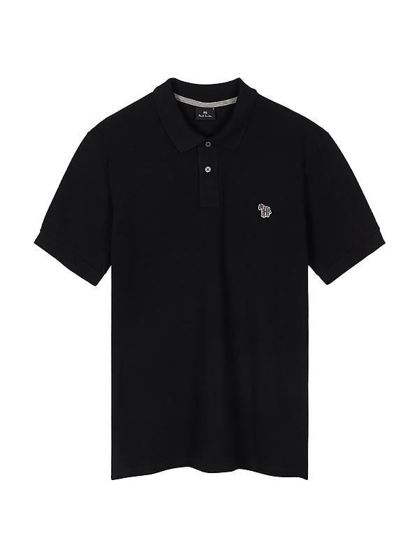 Paul Smith Men's Cotton-Piqué Zebra Logo Polo Shirt - Black Image 1