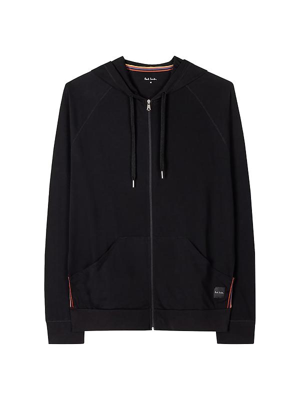 Paul Smith Men's Jersey Cotton Zip Lounge Hoodie - Black Image 1