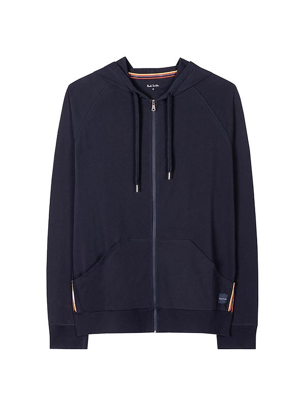 Paul Smith Men's Jersey Cotton Zip Lounge Hoodie - Navy Image 1