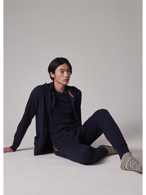 Paul Smith Men's Jersey Cotton Zip Lounge Hoodie - Navy Image 5