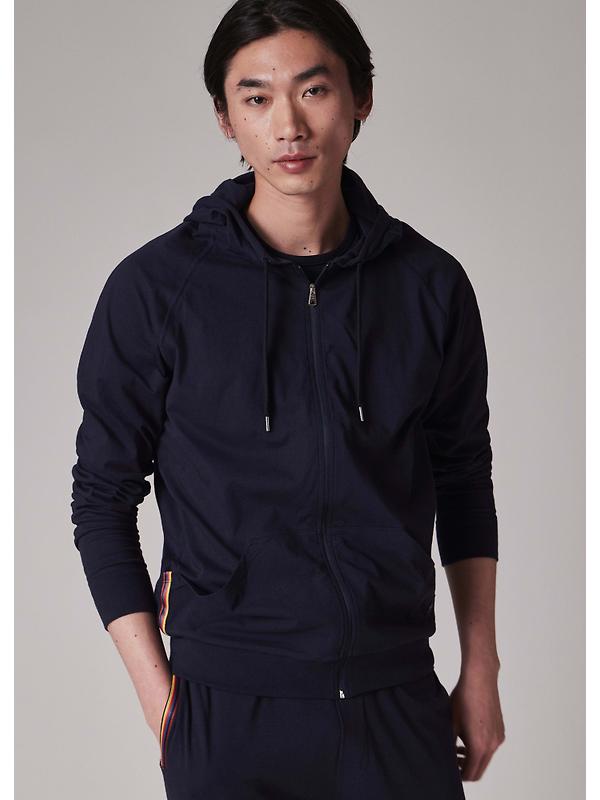 Paul Smith Men's Jersey Cotton Zip Lounge Hoodie - Navy Image 2
