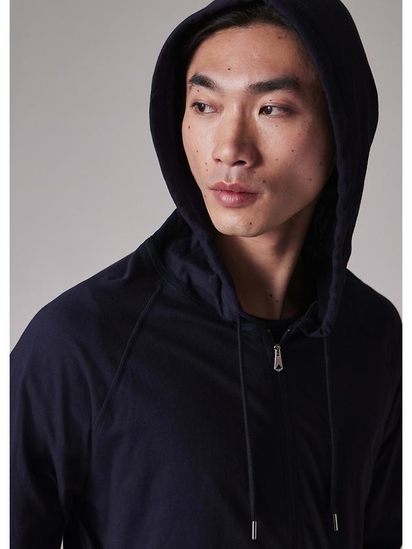 Paul Smith Men's Jersey Cotton Zip Lounge Hoodie - Navy Image 4