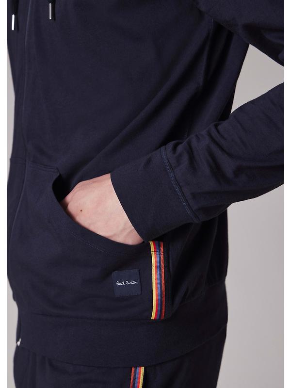 Paul Smith Men's Jersey Cotton Zip Lounge Hoodie - Navy Image 3