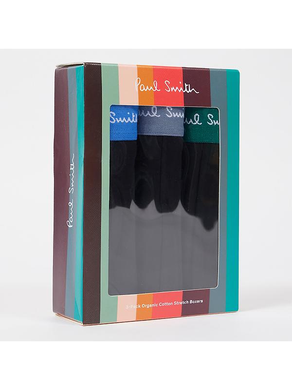 Paul Smith Men's Mix Waistband 3 Pack Trunks - Black Image 2
