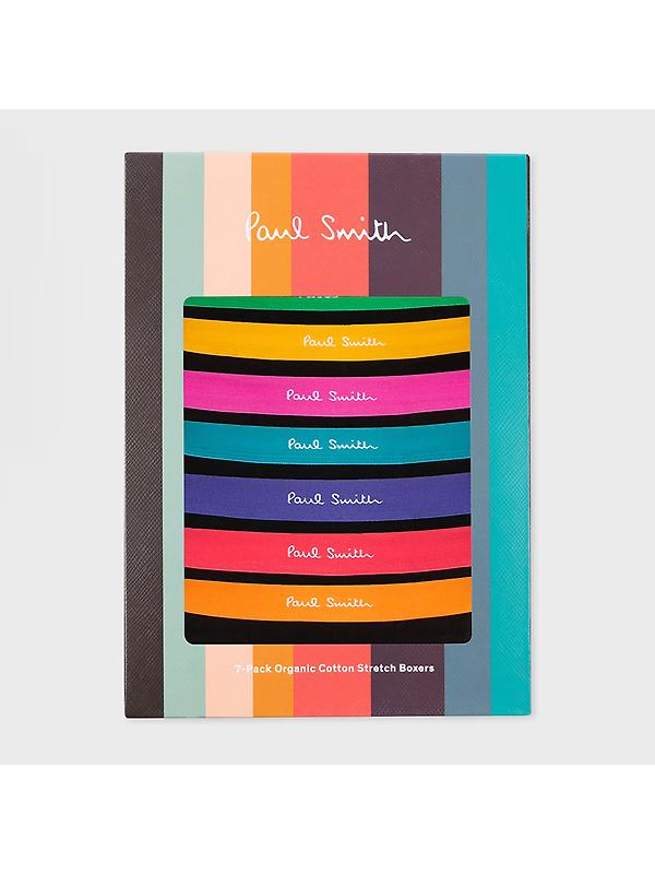Paul Smith Men's Organic-Cotton 7 Pack Boxer Briefs - Black Image 2