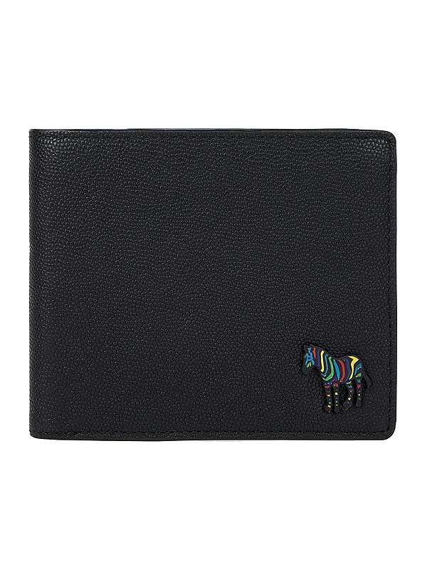 Product image of Paul Smith Men's Pebble-Grain Leather Zebra Billfold Wallet - Black