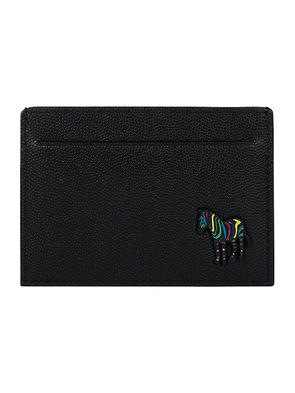 Product image of Paul Smith Men's Pebble-Grain Leather Zebra Card Holder - Black