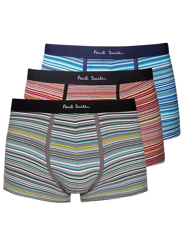 Paul Smith Men's Signature 3 Pack Boxer Briefs / Trunks - Multicolour Image 1