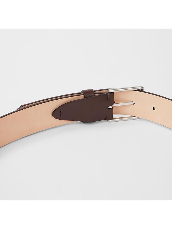 Paul Smith Men's 'Artist Stripe' Stitch Leather Belt - Chocolate Image 3